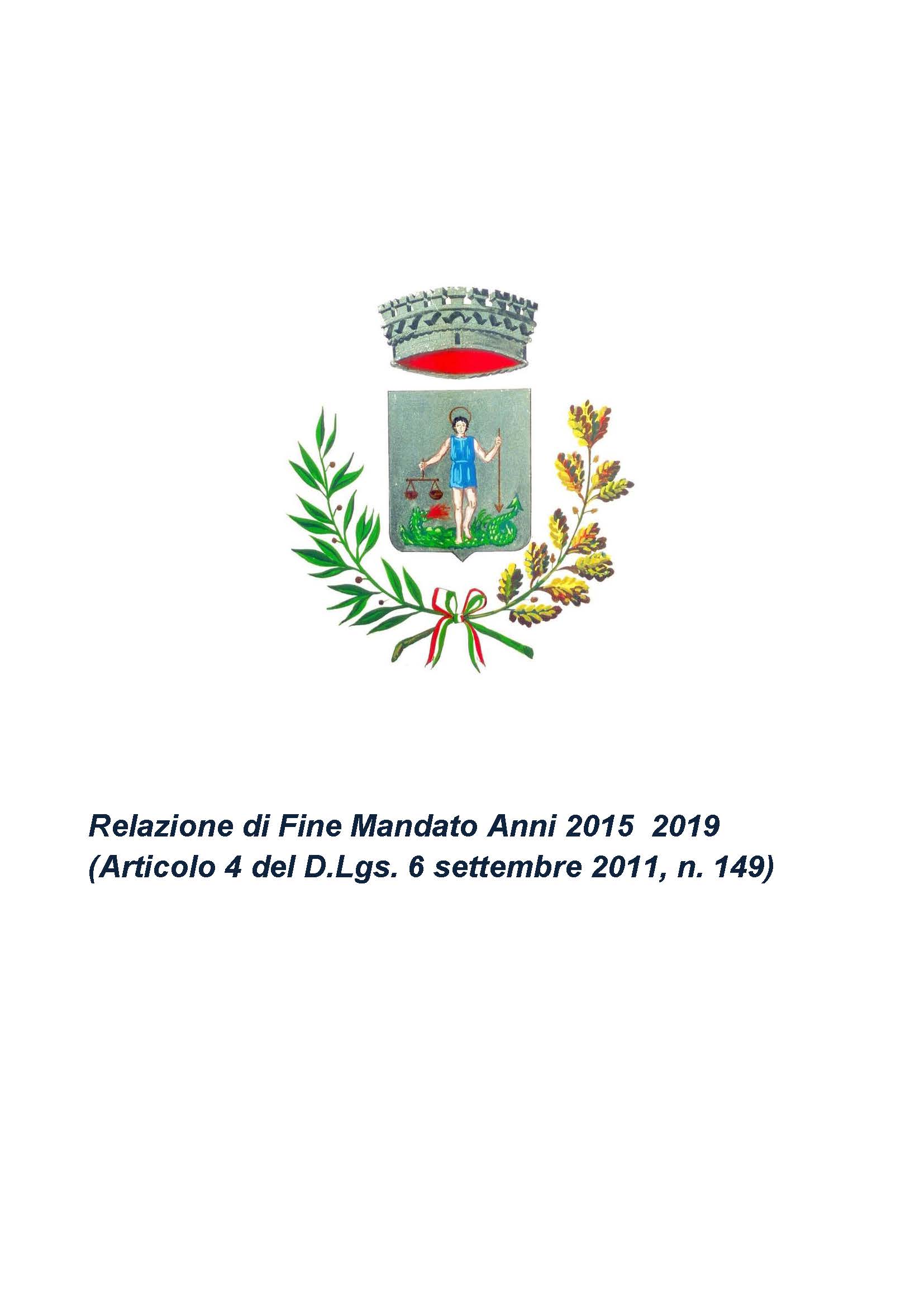 RELAZIONE DI FINE MANDATO ANNI 2015_2019